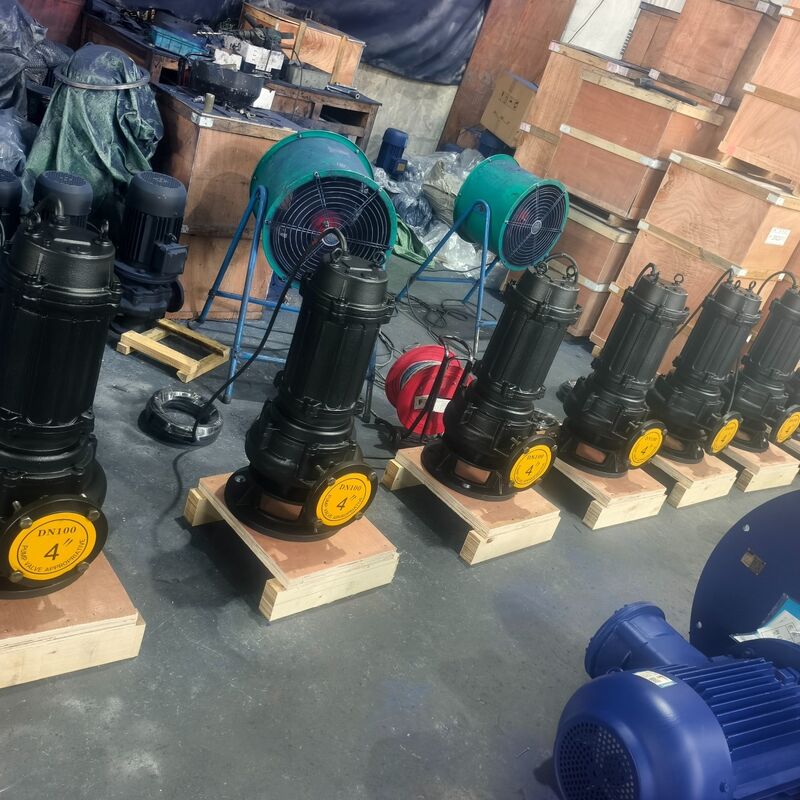 100WQ80-20-7.5kW डूबने योग्य सीवेज पंप 80m3/h प्रवाह के साथ, 20m सिर और 7.5kW मोटर अपशिष्ट जल निकासी के लिए
