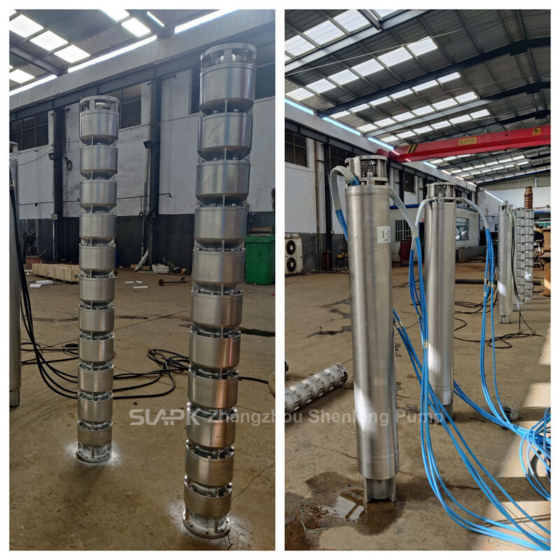 250QJH108-240-132KW कास्ट स्टेनलेस स्टील सबमर्सिबल पंप, 240 मीटर हेड के साथ, समुद्री जल सेवन के लिए