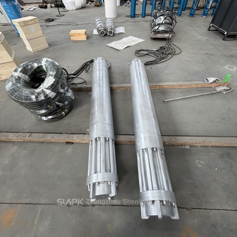 252 m3/h प्रवाह दर, 170 m सिर और 185 kW शक्ति के साथ स्टेनलेस स्टील डूबने योग्य कुएं पंप