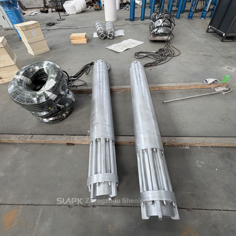 252 m3/h प्रवाह दर, 170 m सिर और 185 kW शक्ति के साथ स्टेनलेस स्टील डूबने योग्य कुएं पंप