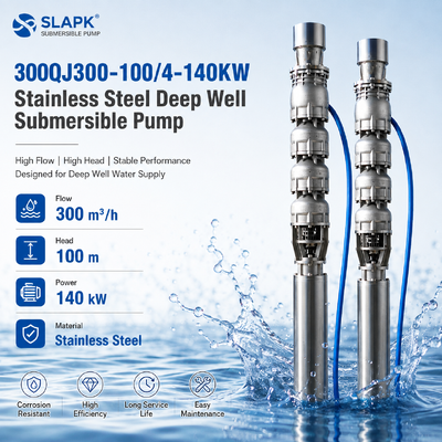 300 m³/h High Flow 100 m Head 140 kW Motor Deep Well Submersible Pump for Seawater Applications